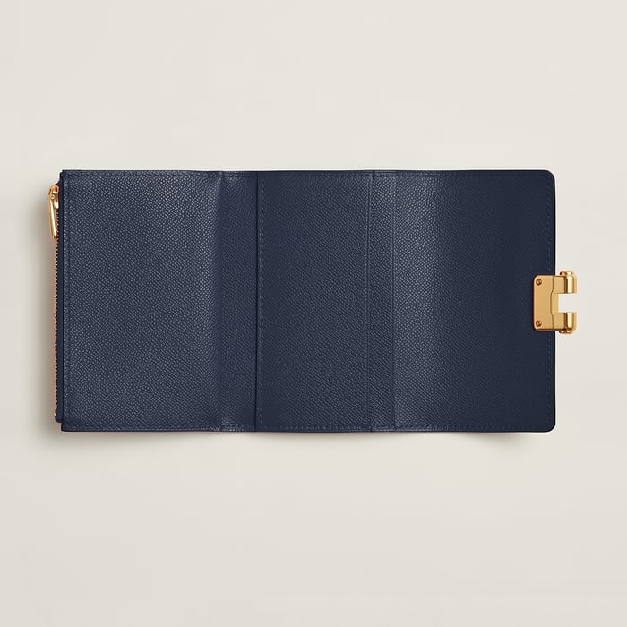 Bleu Nuit Charniere Compact Wallet