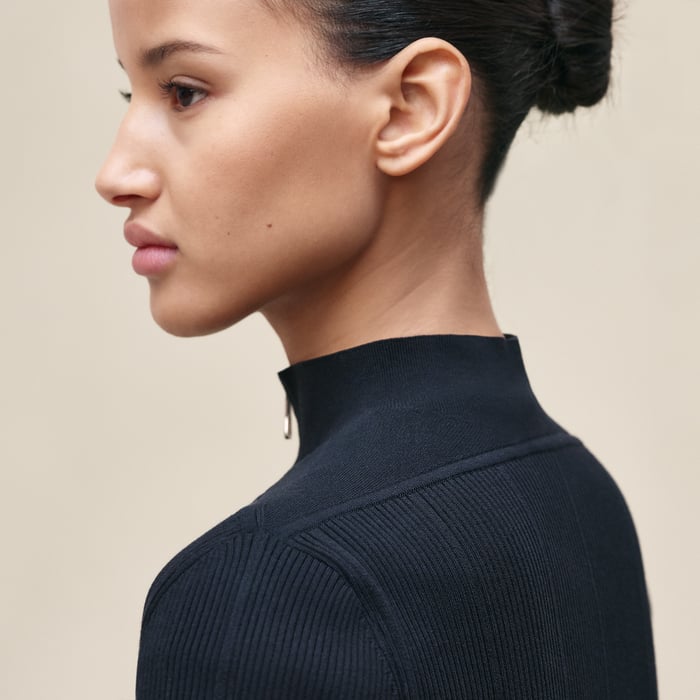 Bleu Noir Zipped Cardigan