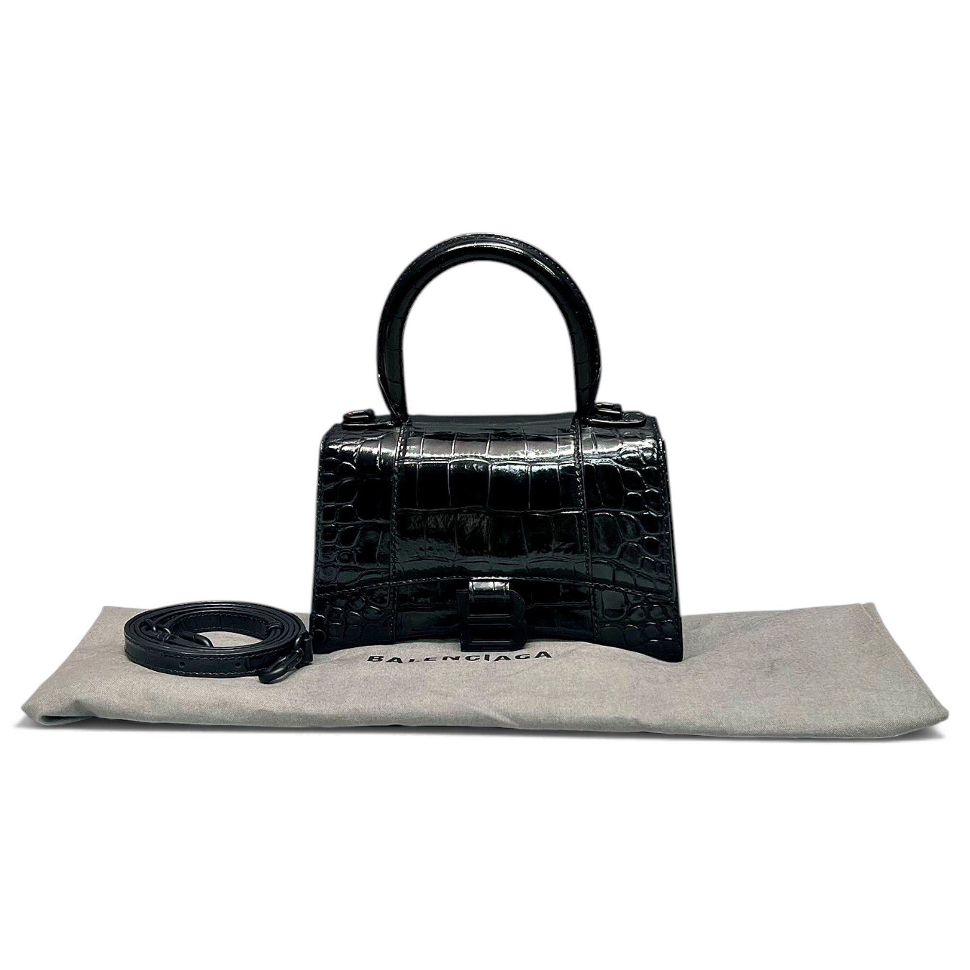 Hourglass leather handbag