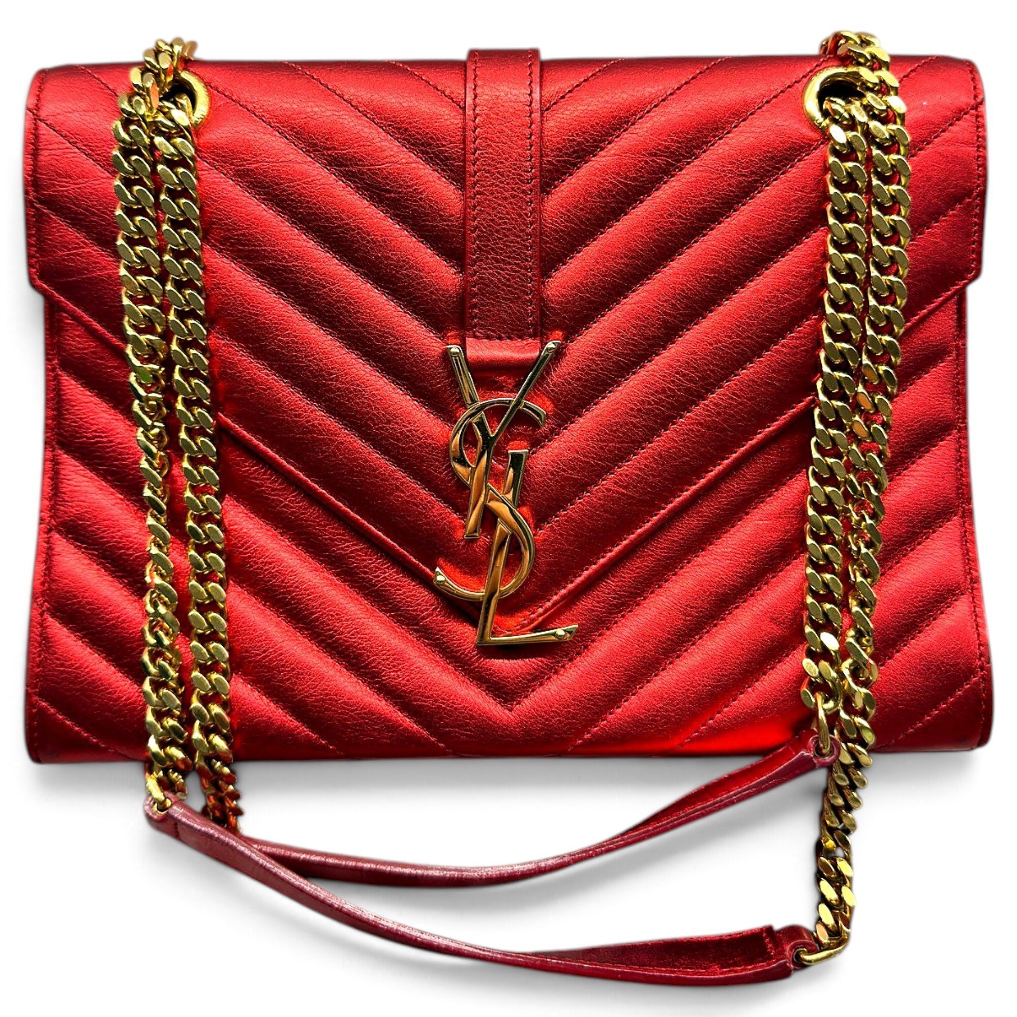 Envelope leather handbag