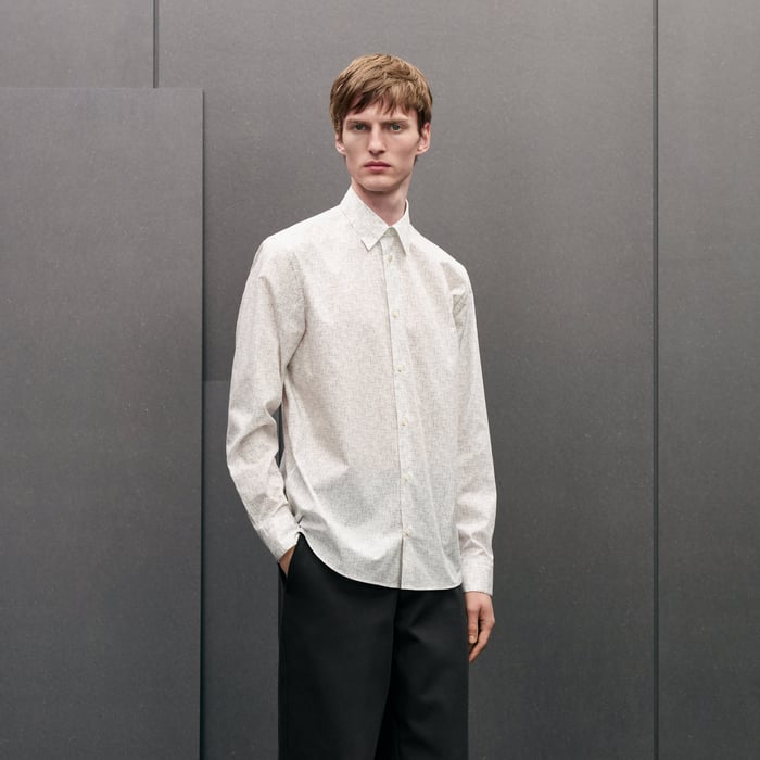Blanc "Quadrigalop" Straight Cut Shirt With Louis Collar