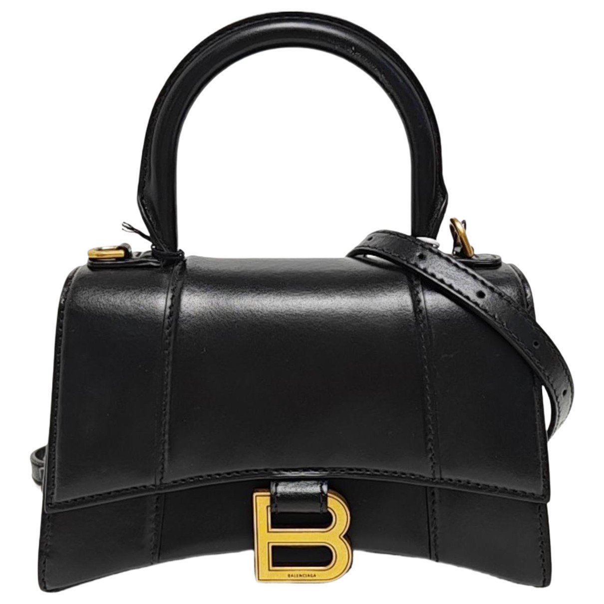 Hourglass leather handbag