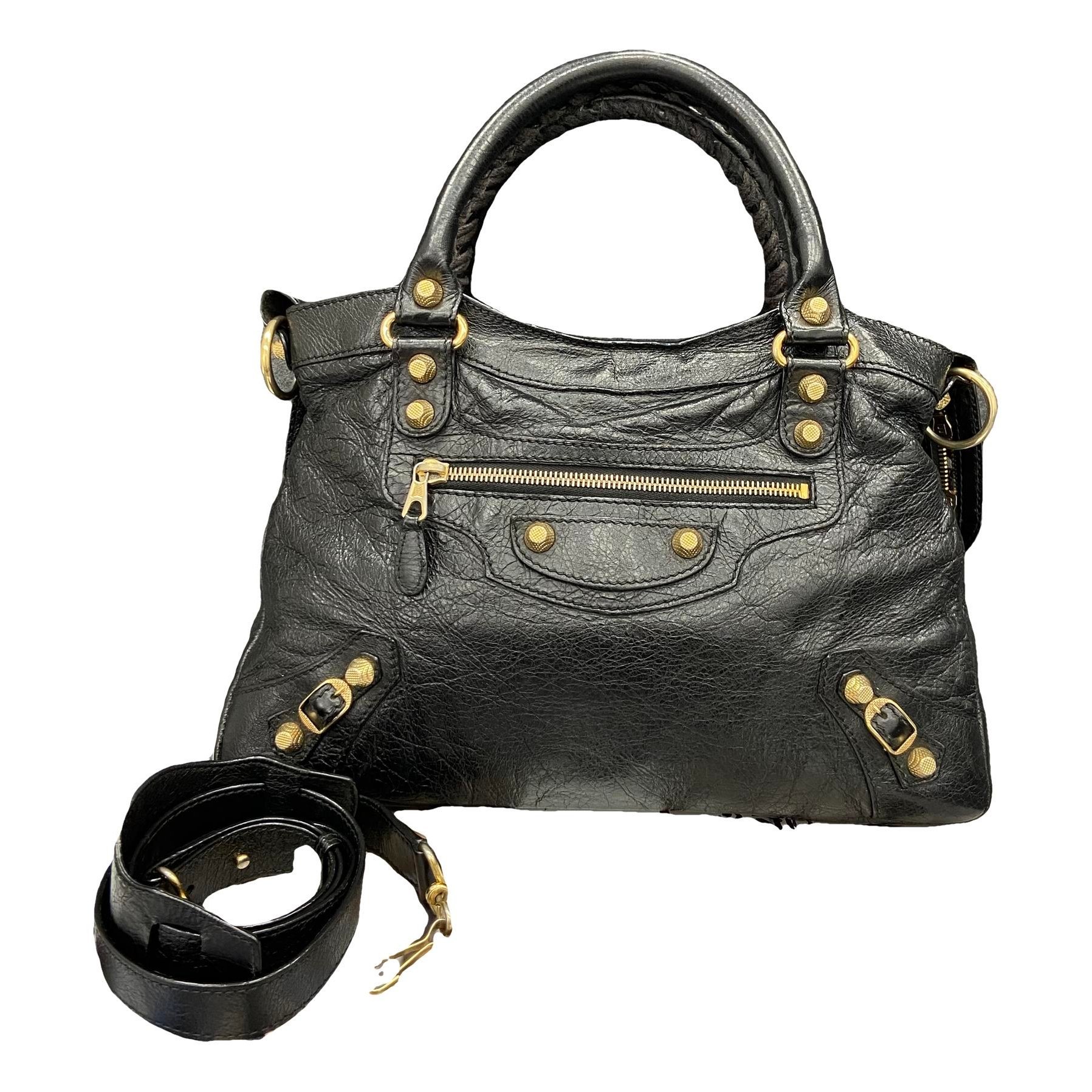 City leather handbag