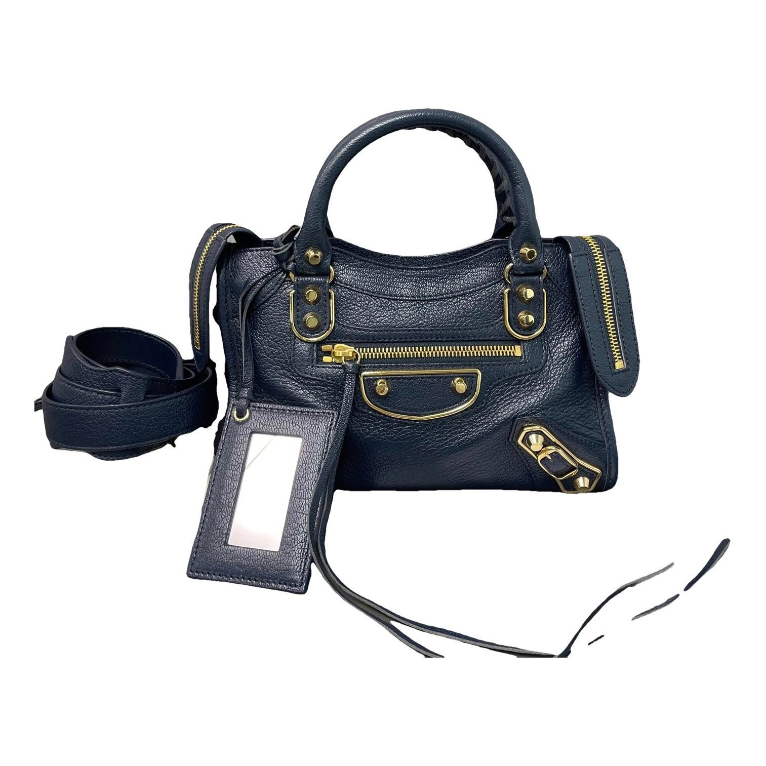 City leather handbag