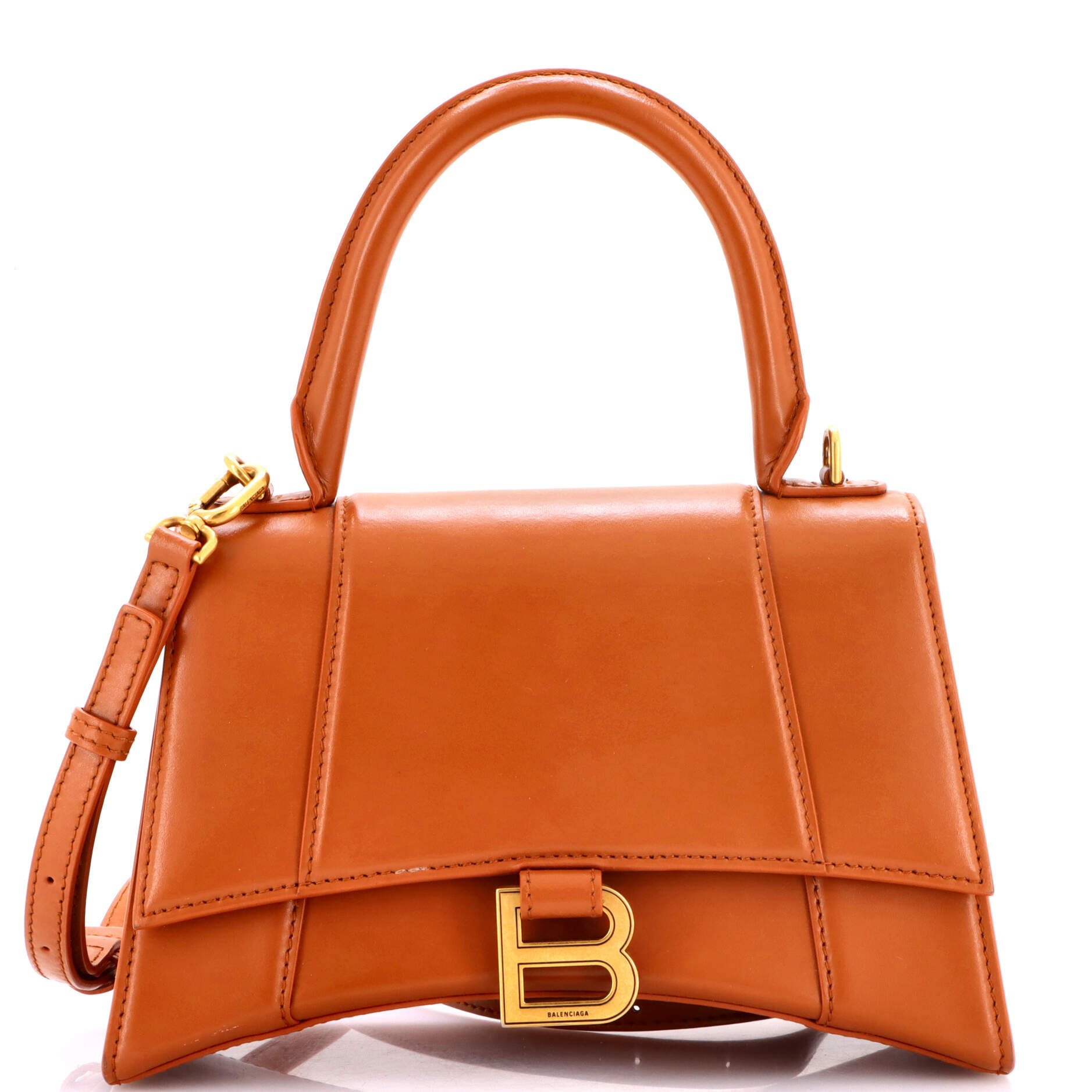 Hourglass Top Handle Bag Leather Small