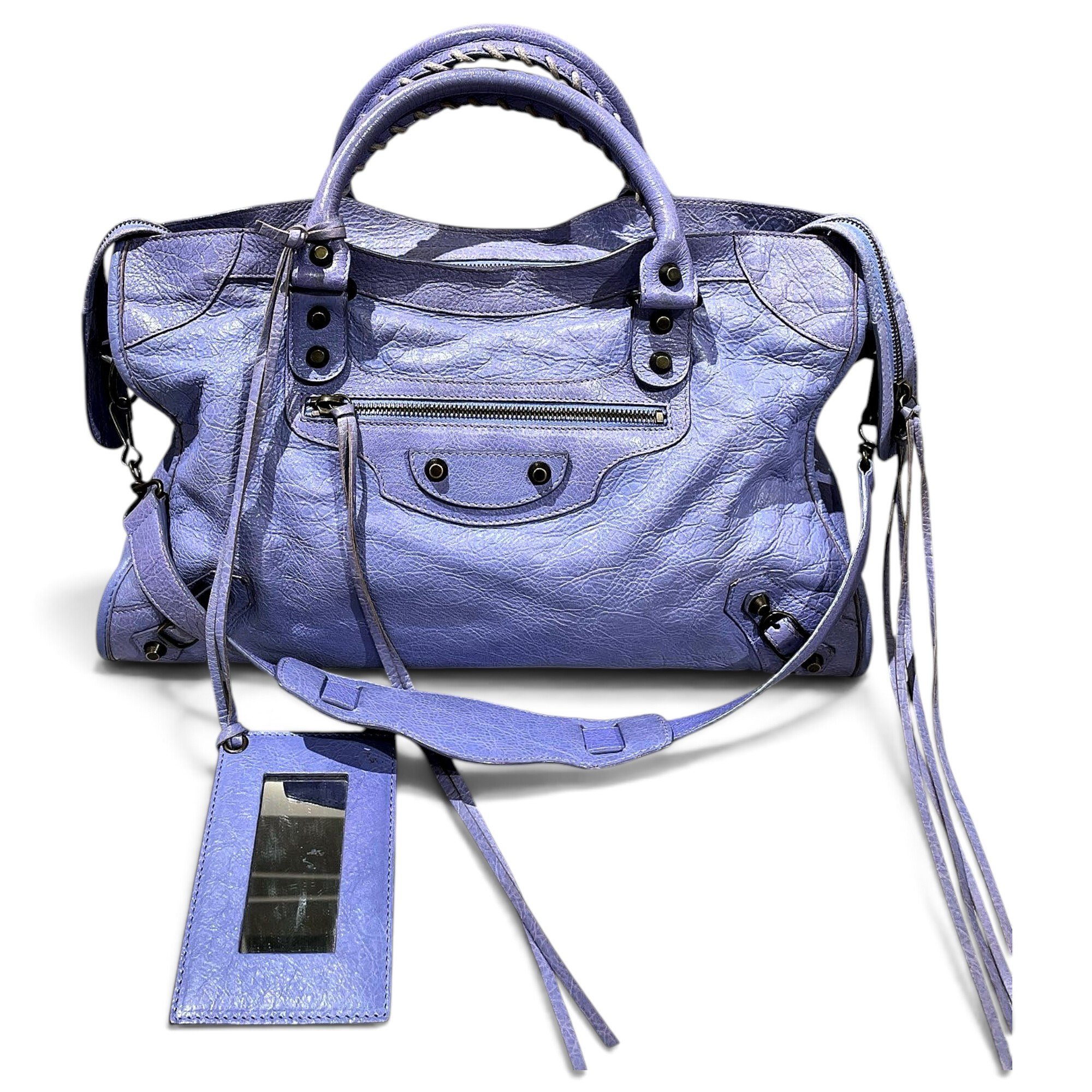 City leather handbag