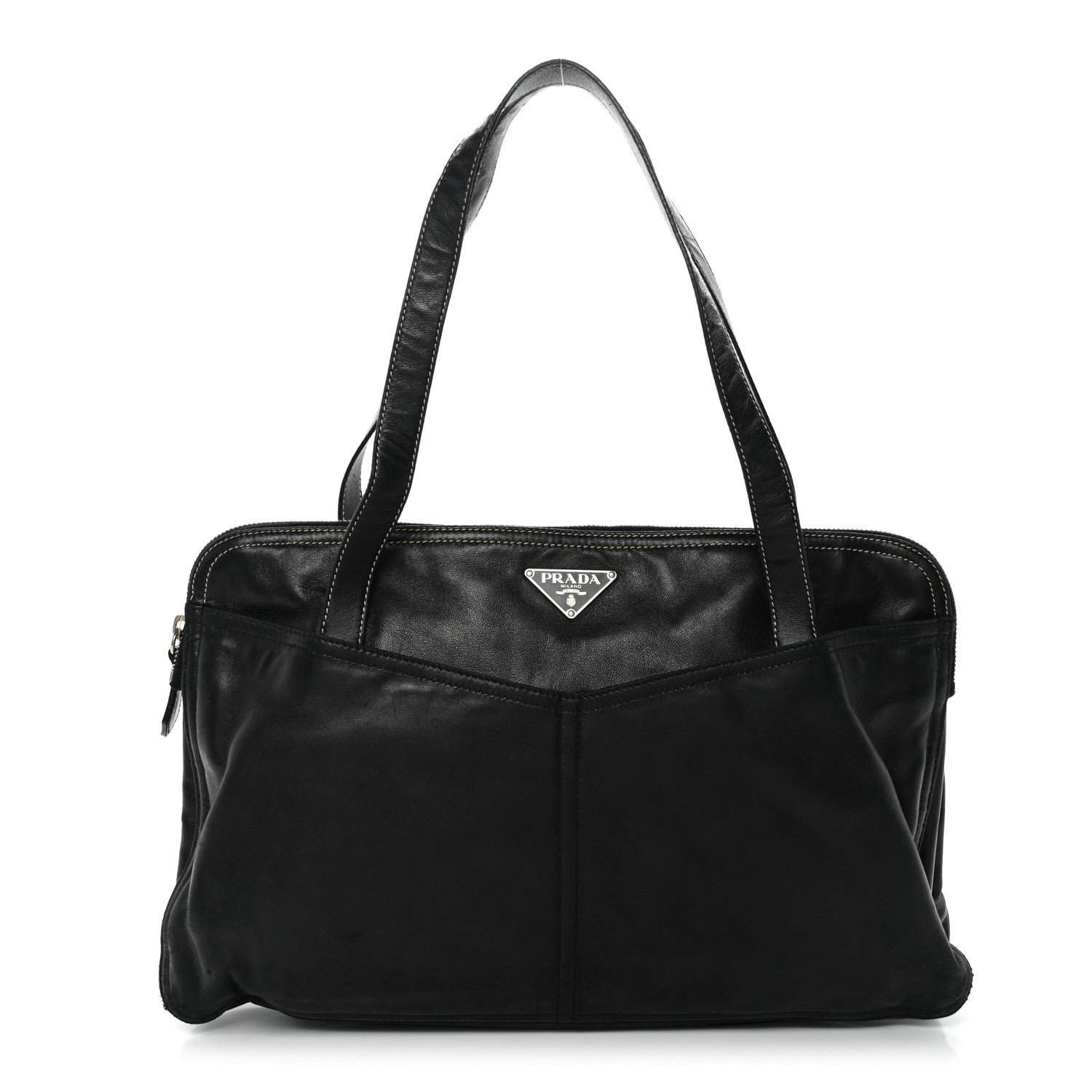 Prada Nappa Pocket Satchel Black