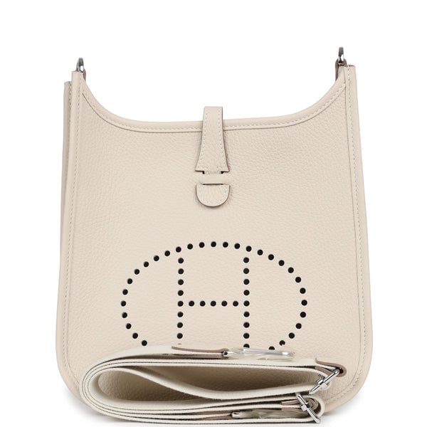 Hermes Evelyne 23 Craie Clemence Palladium Hardware