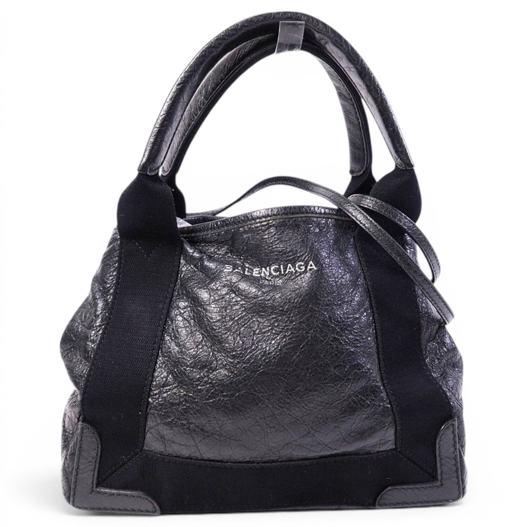 Navy cabas leather tote