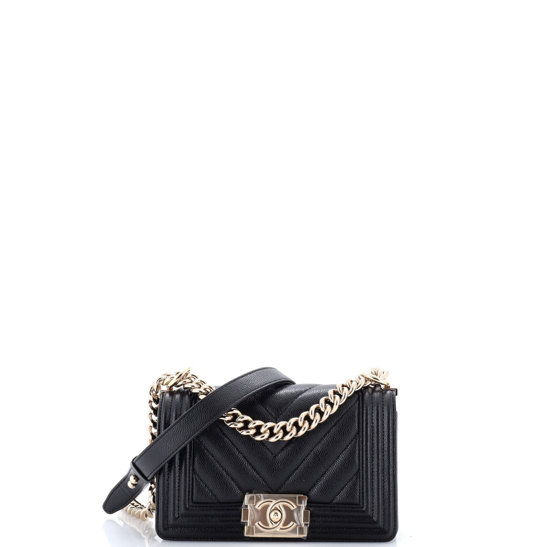Boy Flap Bag Chevron Caviar Small