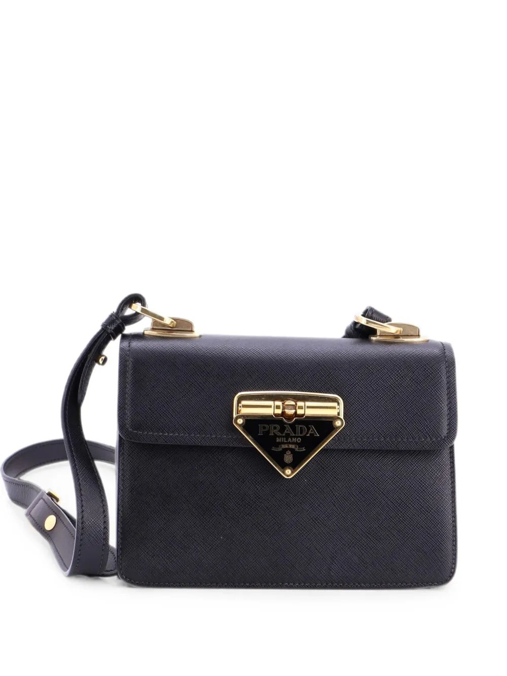 Flip Lock Saffiano Leather Small shoulder bag