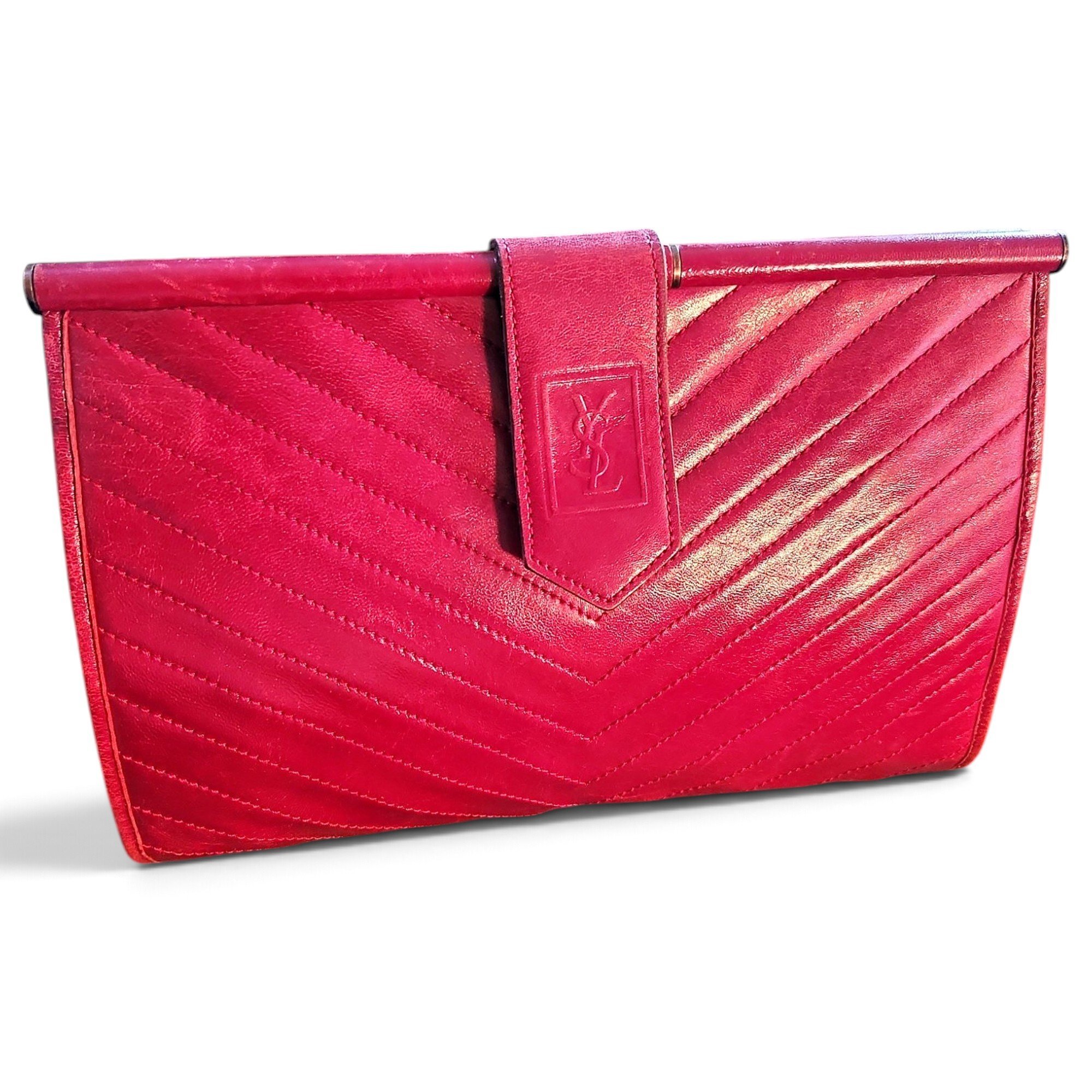 Leather clutch bag