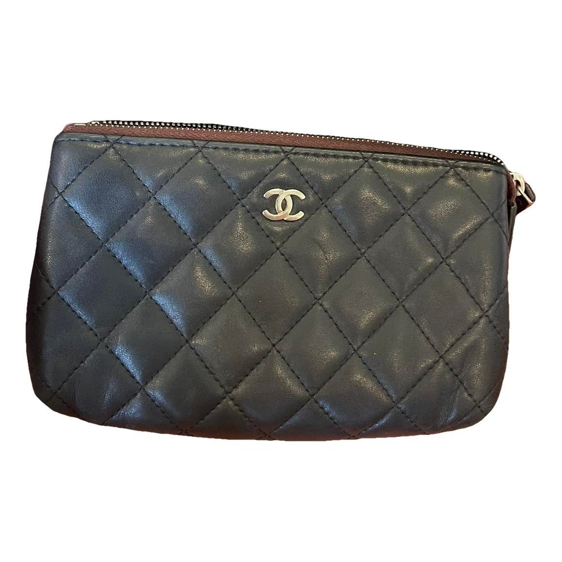 Leather clutch bag