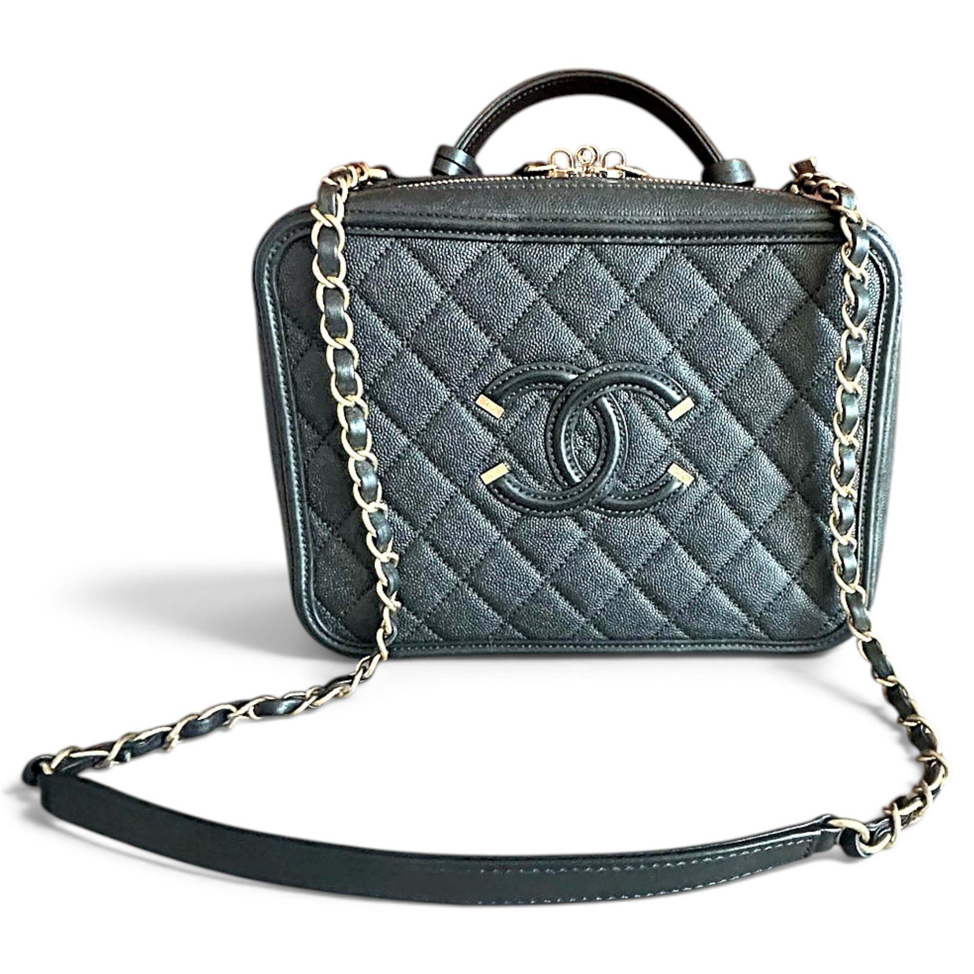 Vanity leather handbag