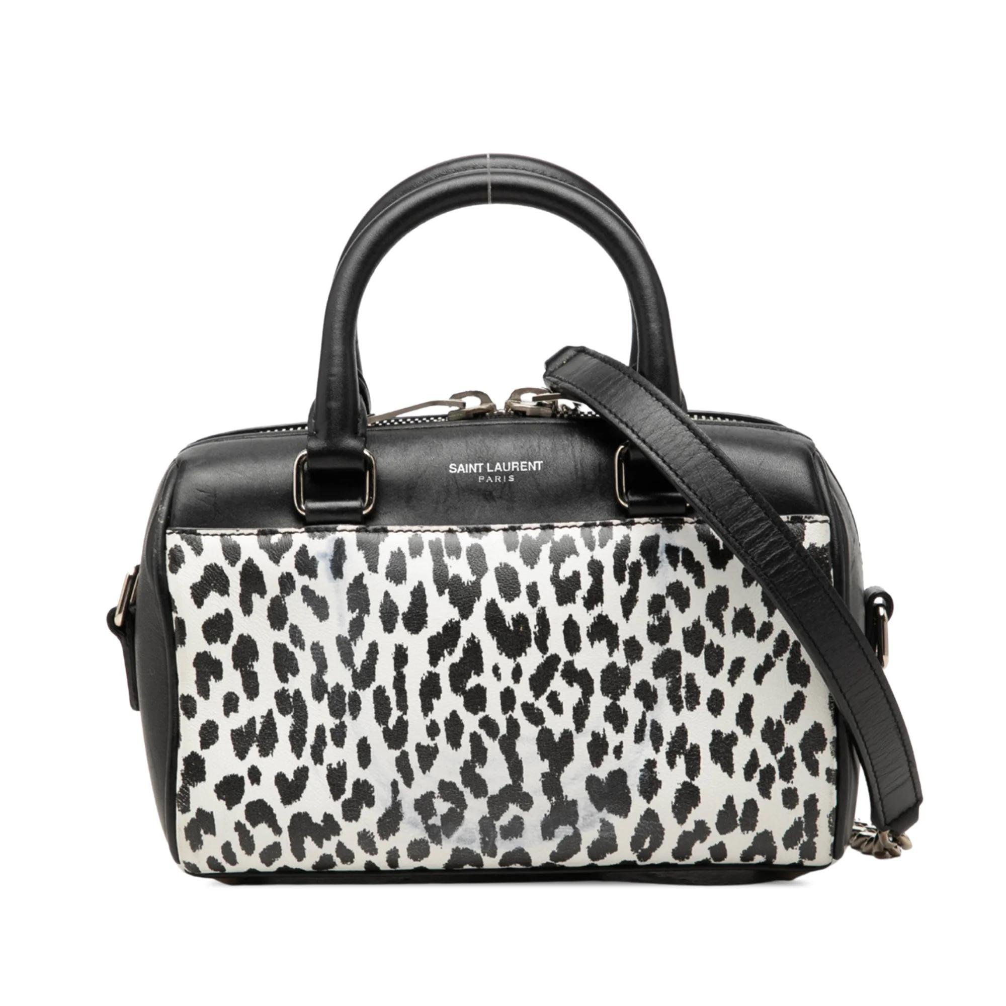 Duffle leather handbag
