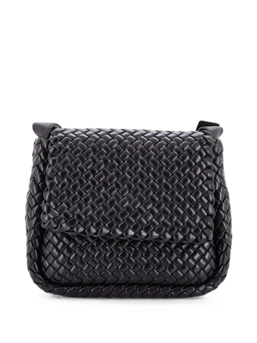 Cobble Flap Padded Intrecciato Leather Small shoulder bag