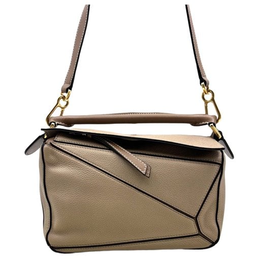 Puzzle leather handbag