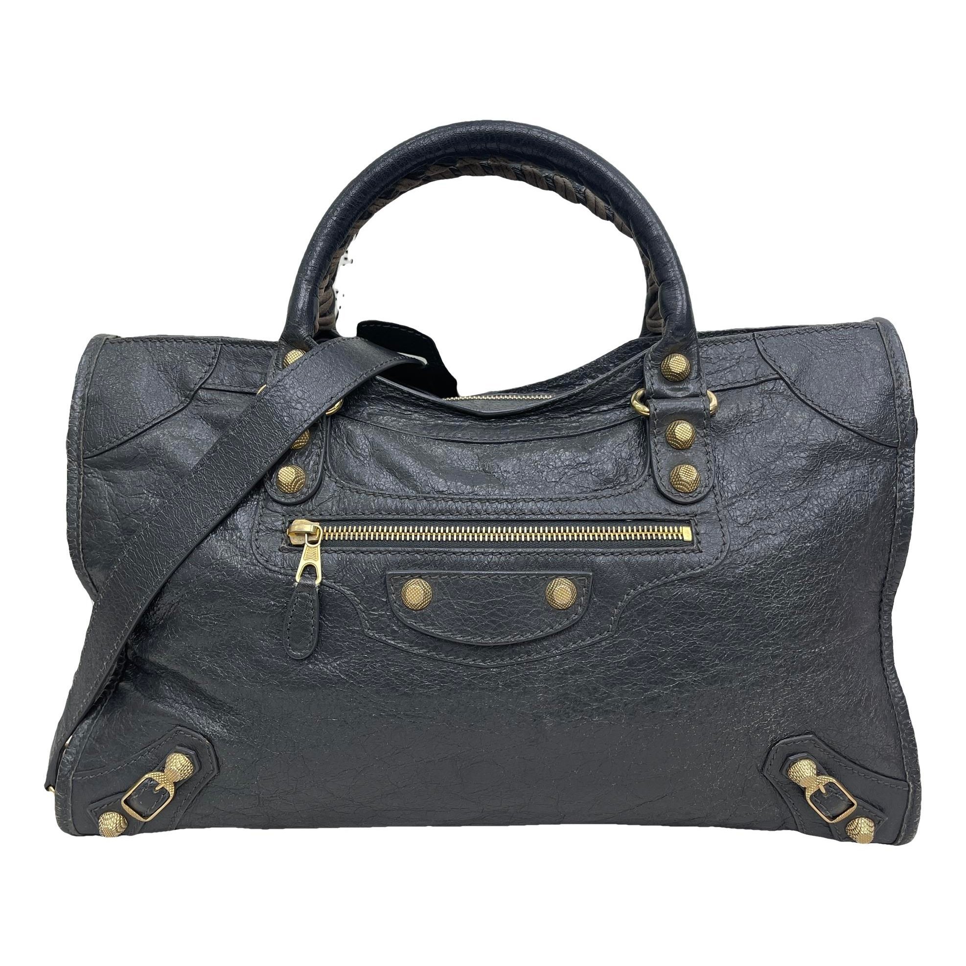 City leather handbag