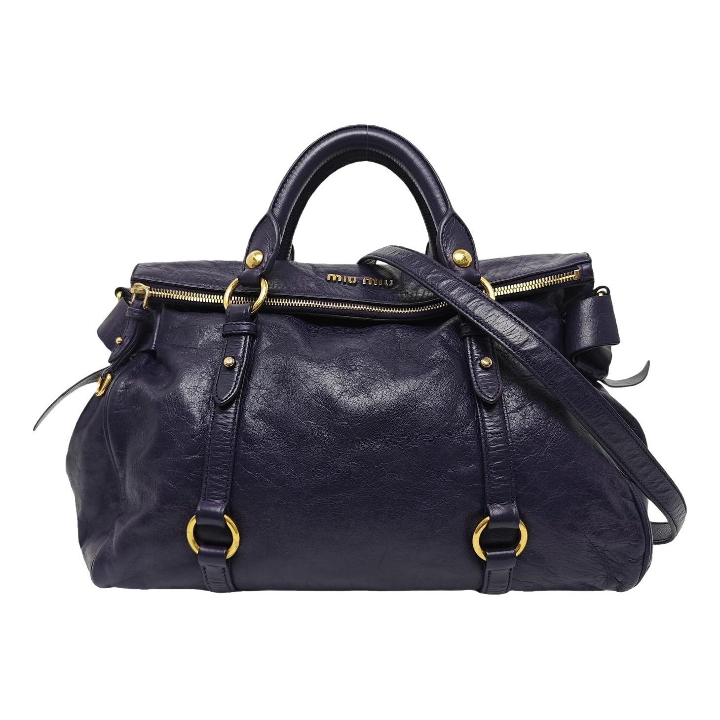 Bow bag leather handbag