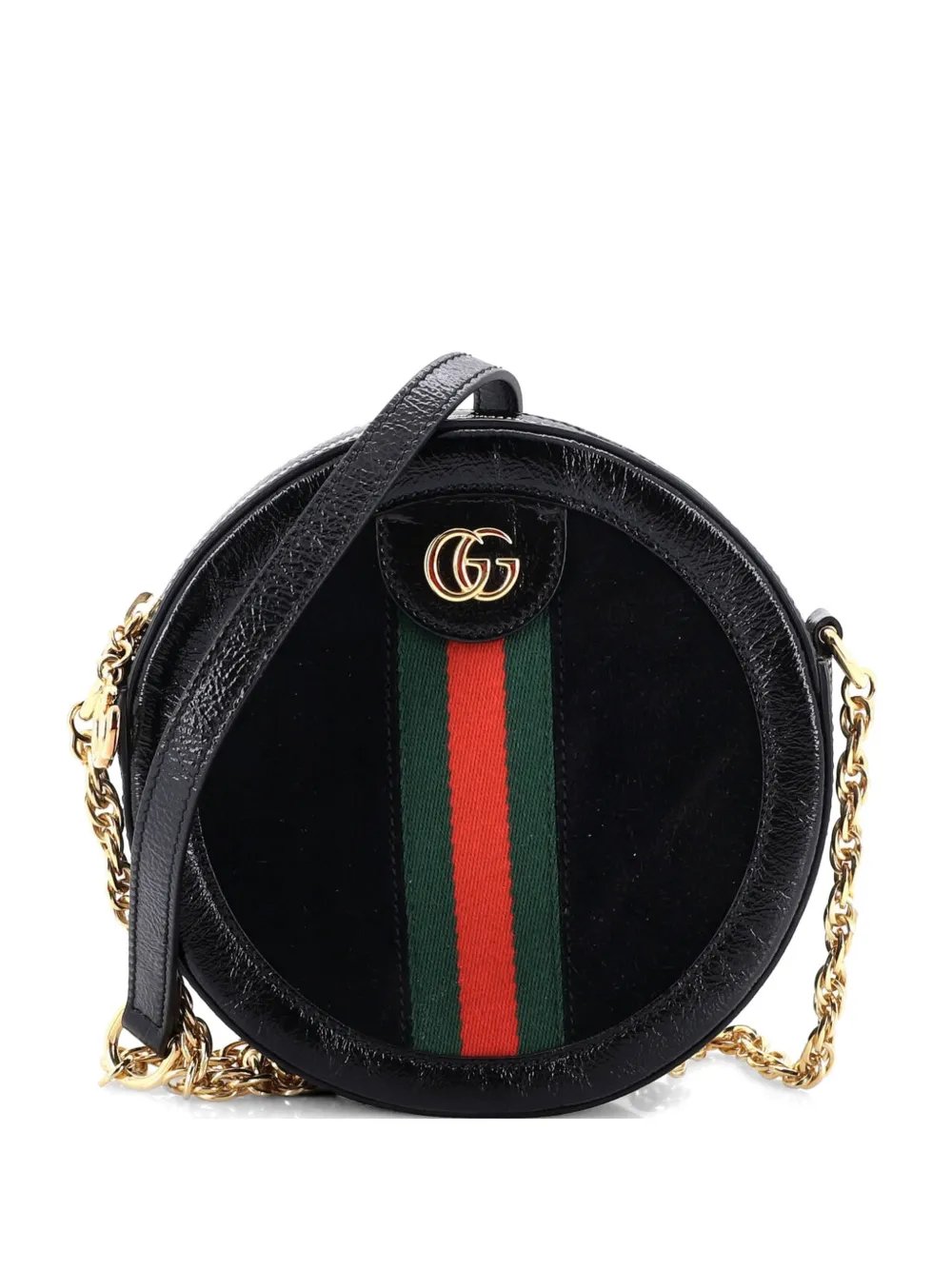 Ophidia Round Shoulder Bag Suede Mini crossbody bag
