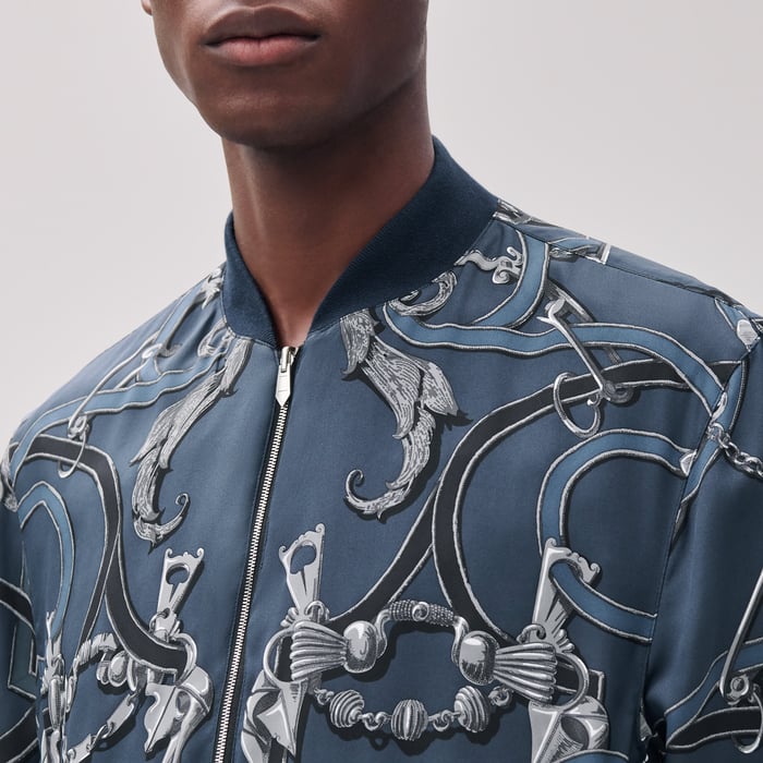 Noir "l'Instruction Du Roy" Reversible Rib-trim Jacket