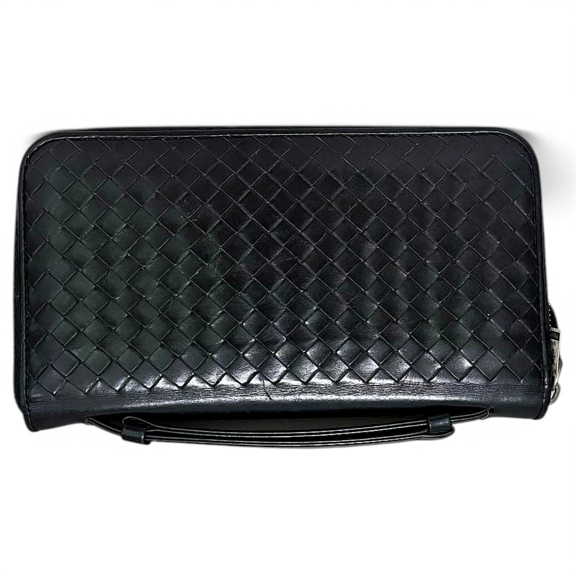 Leather clutch bag