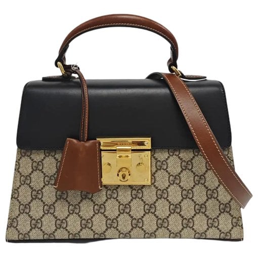 Padlock leather handbag