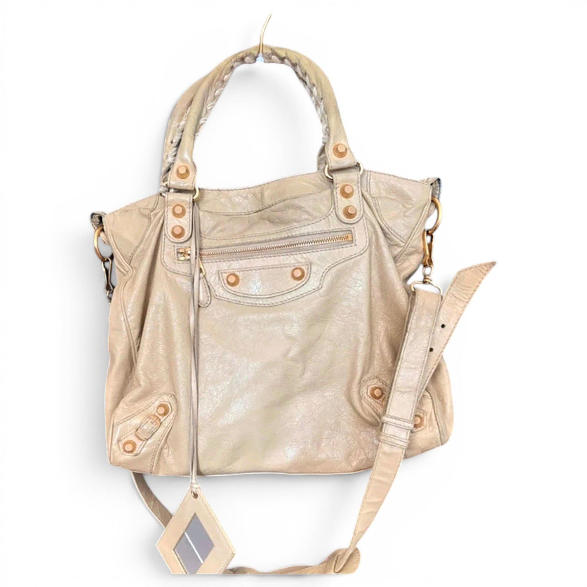 City leather handbag