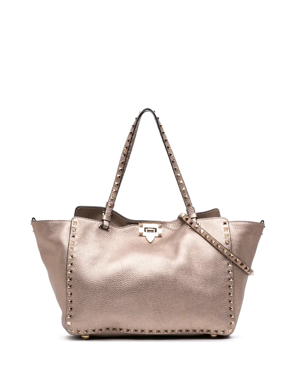 2000-2017 Medium Metallic Leather Rockstud Trapeze satchel