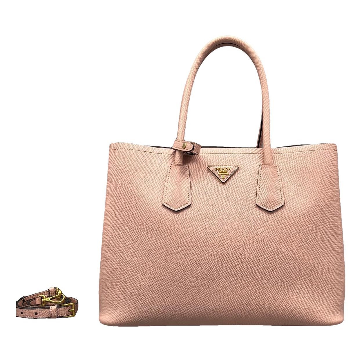 Double leather handbag