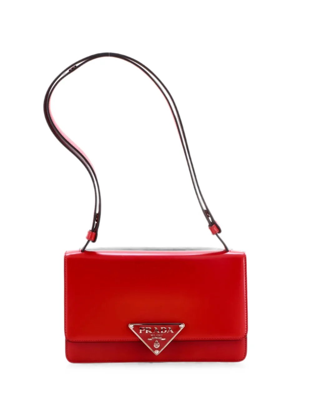 Embleme Triangle Logo Flap Bag Spazzolato Leather Medium shoulder bag