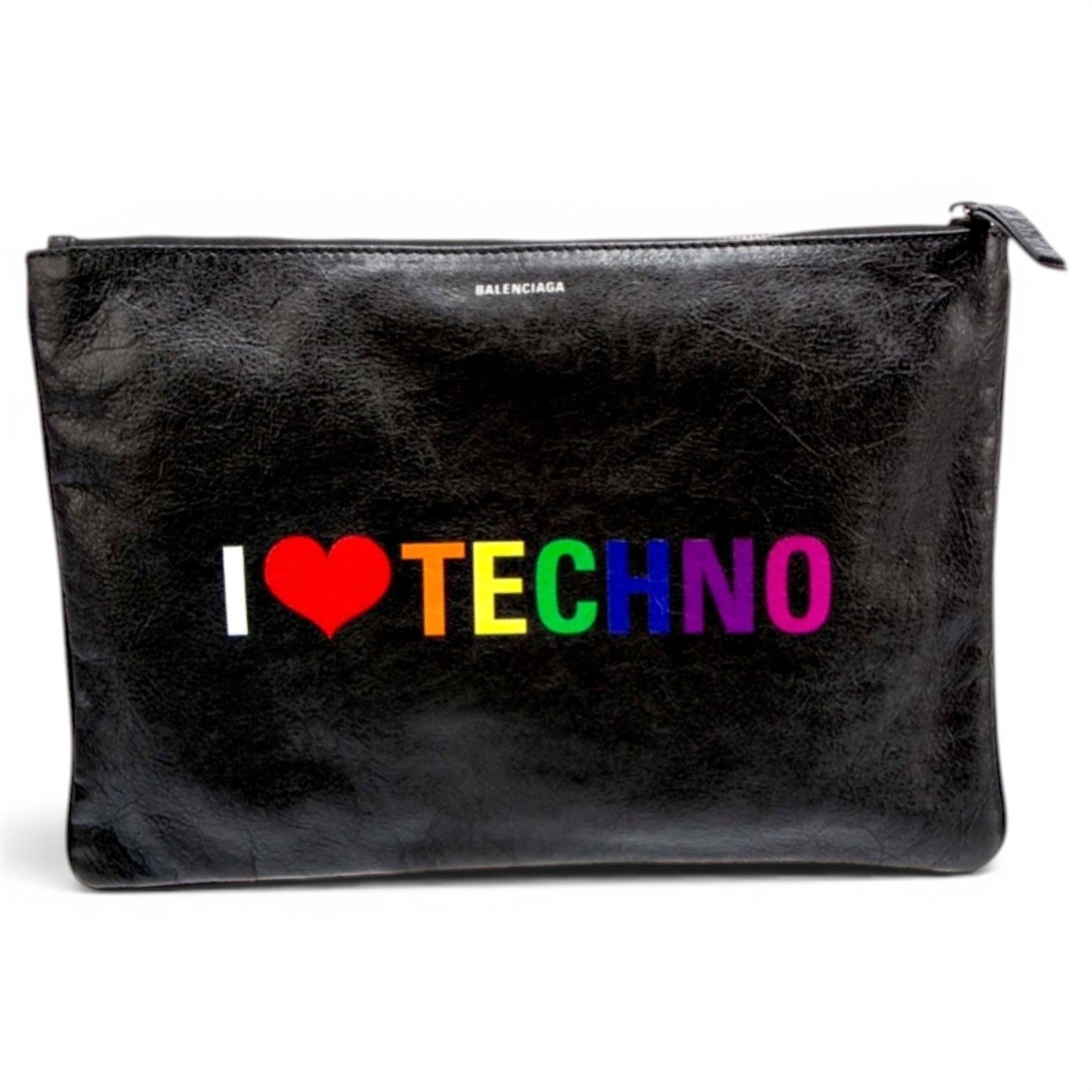 Leather clutch bag
