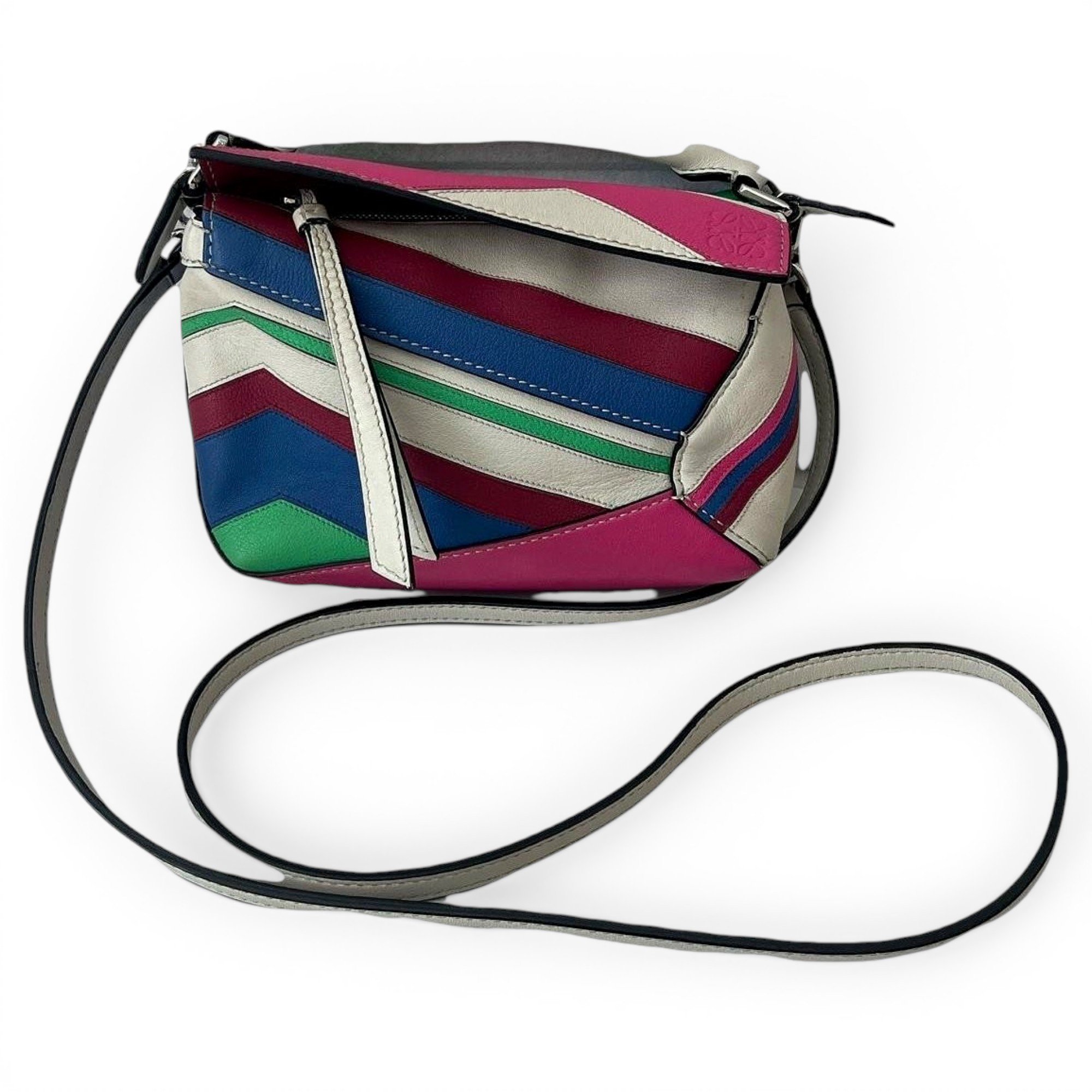 Puzzle leather handbag