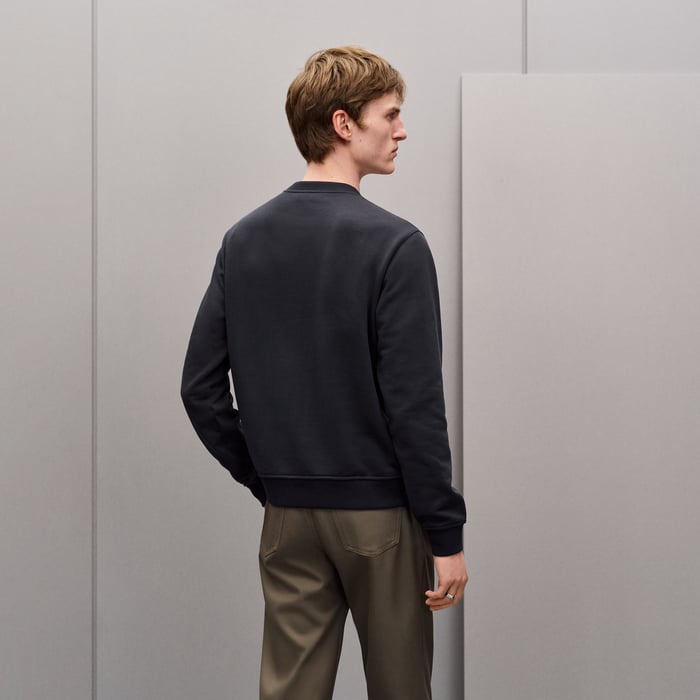 Bleu Nuit "Eperon d'Or En Perspective" Crewneck Sweater