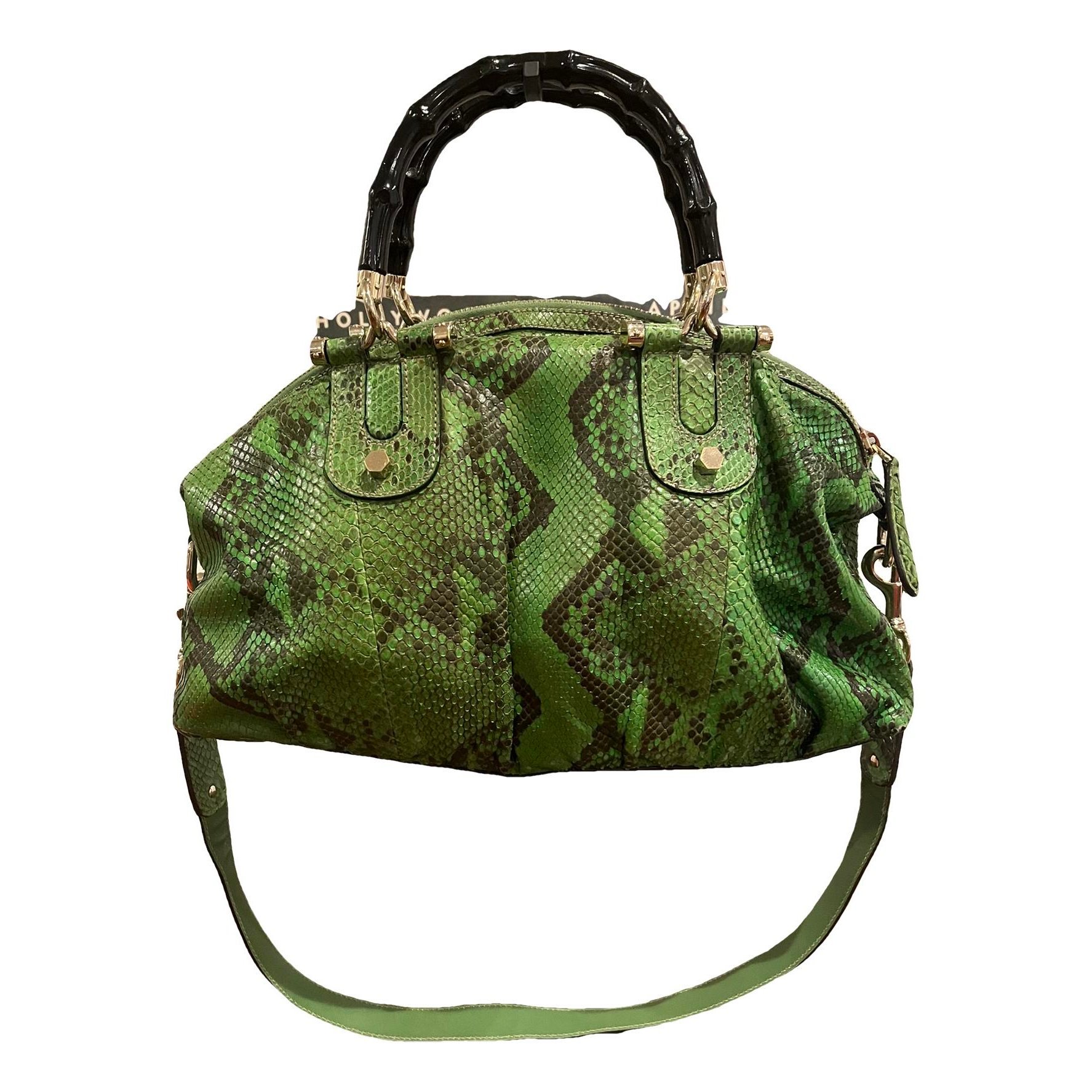 Bamboo python crossbody bag