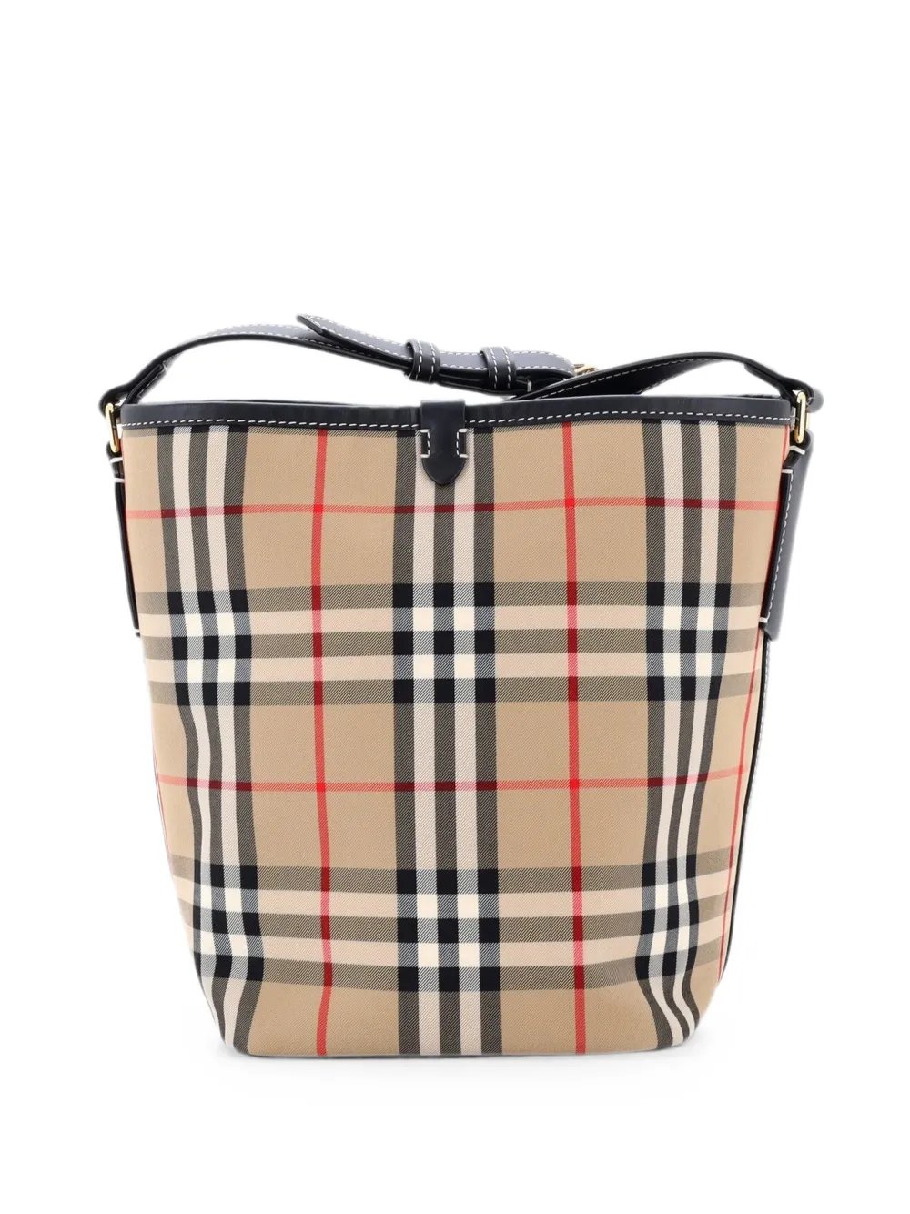 Ashby Vintage Check Canvas with Leather Mini bucket bag