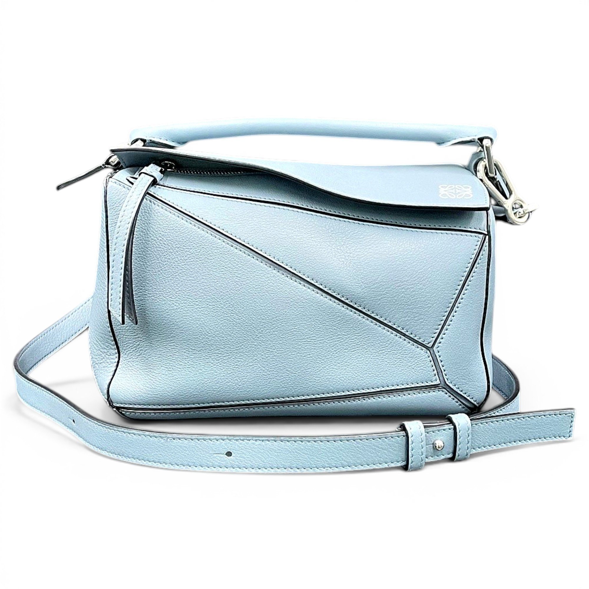 Puzzle leather handbag