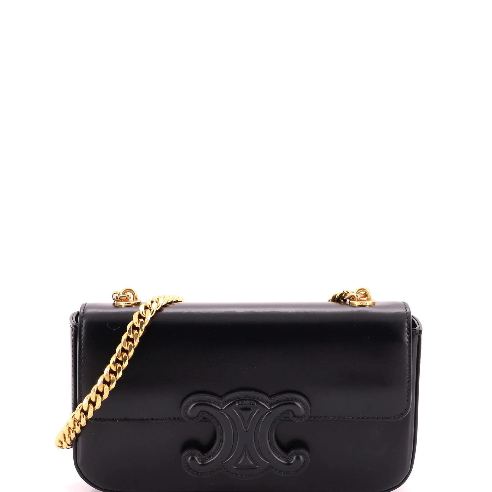 Triomphe chain leather handbag