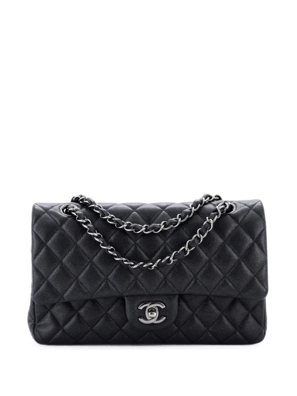 Classic Double Flap Bag Quilted Glitter Caviar Medium shoulder bag