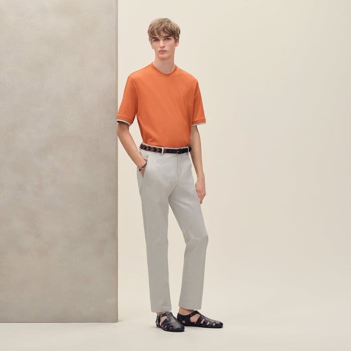 Orange Brûlé T-shirt With "Sellier" Detail
