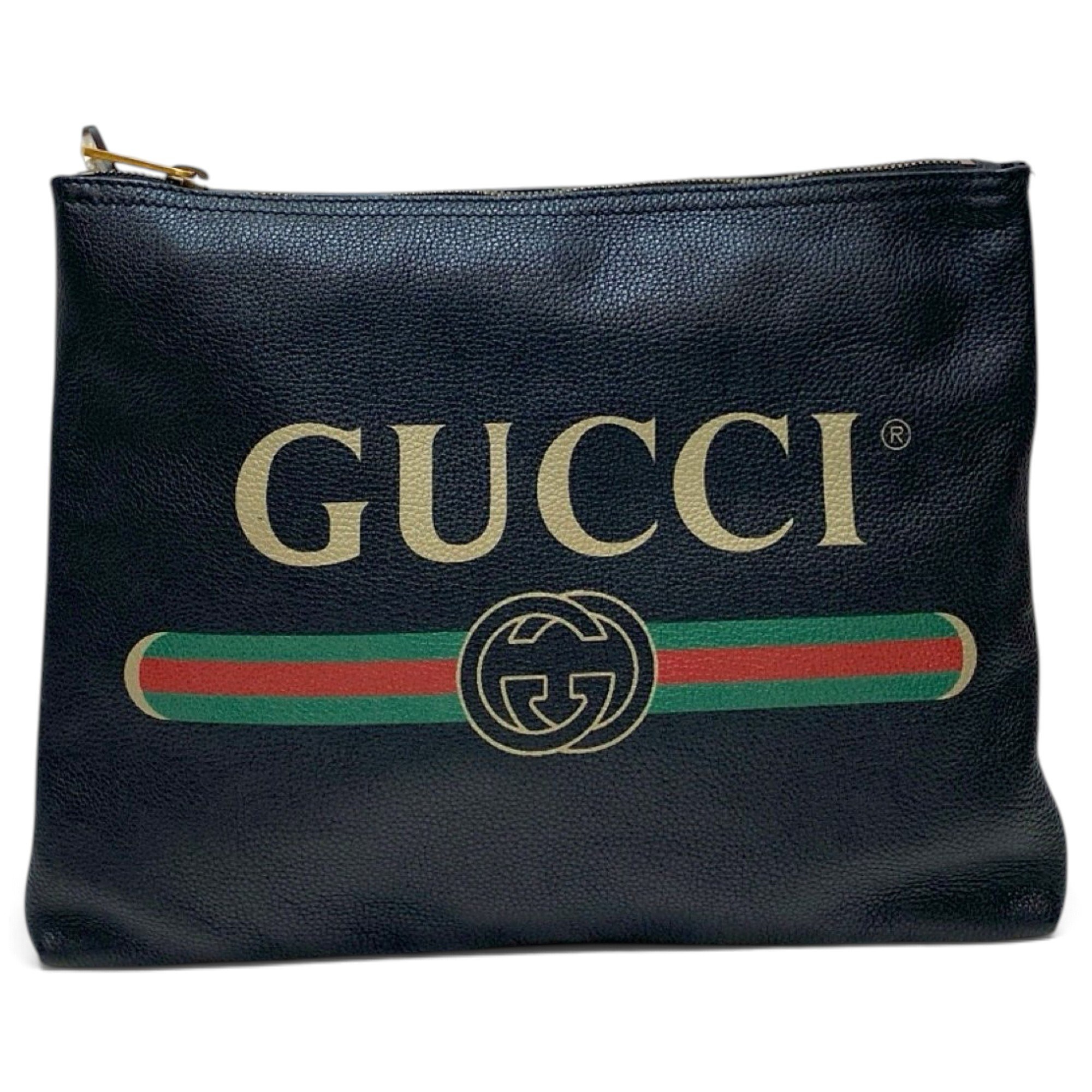 Leather clutch bag