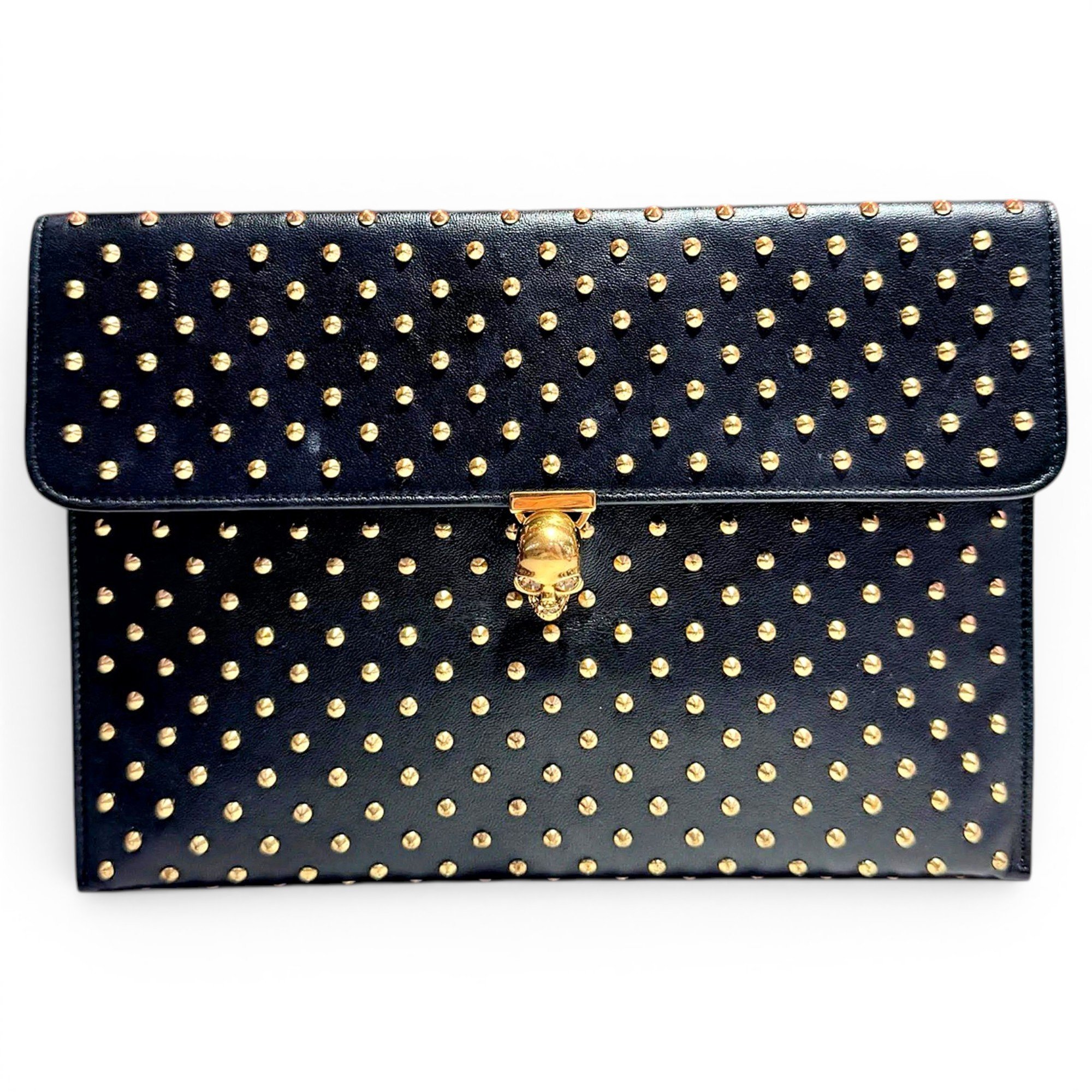 Leather clutch bag