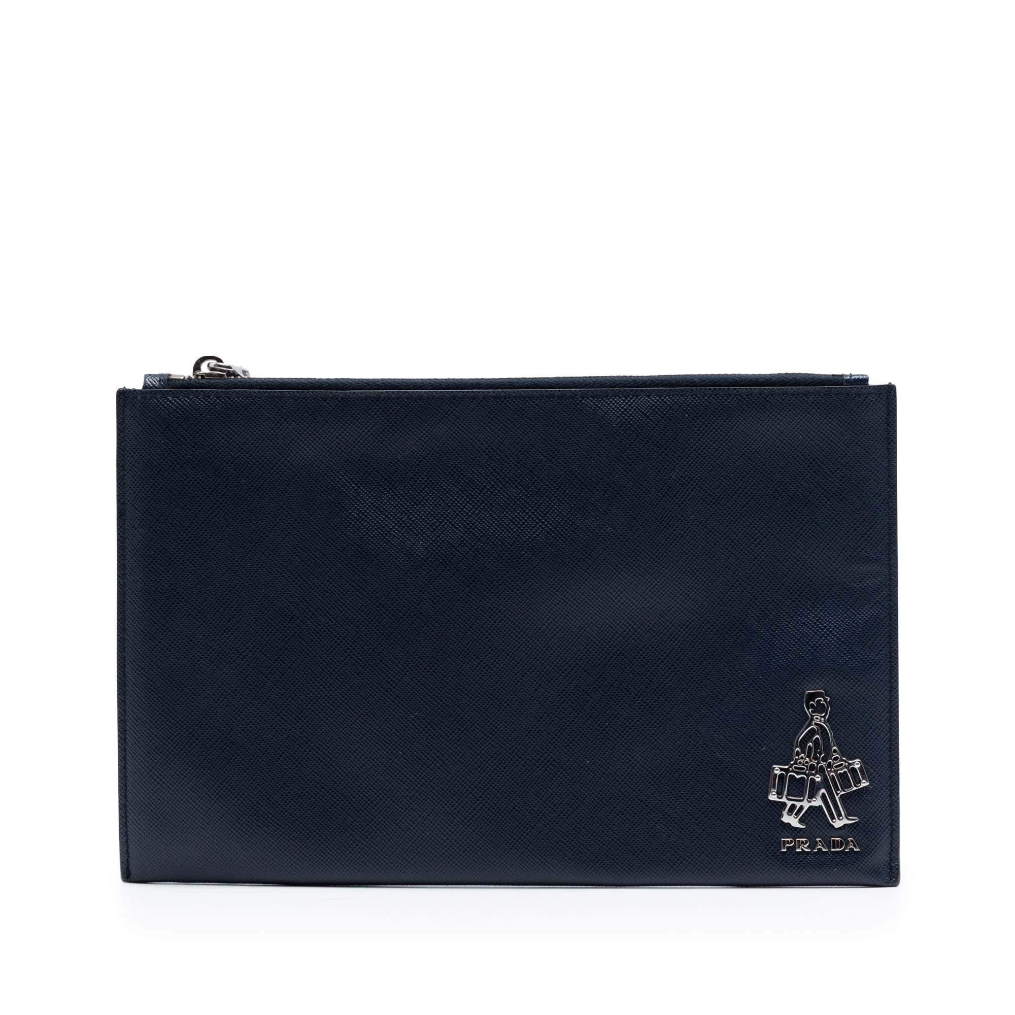 Leather clutch bag