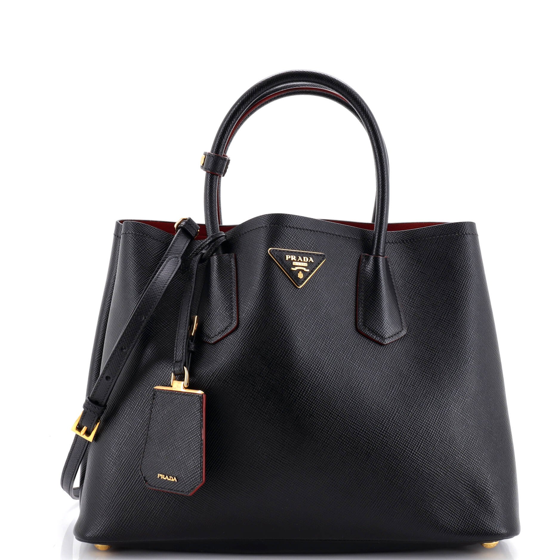 Cuir Double Tote Saffiano Leather Medium