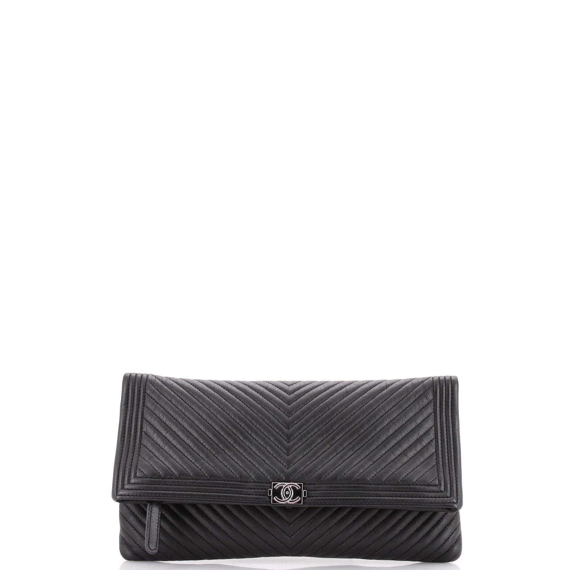 Leather clutch bag