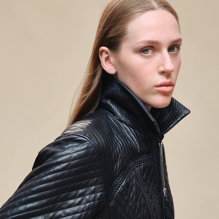 Bleu Noir Quilted Equestrian Jacket