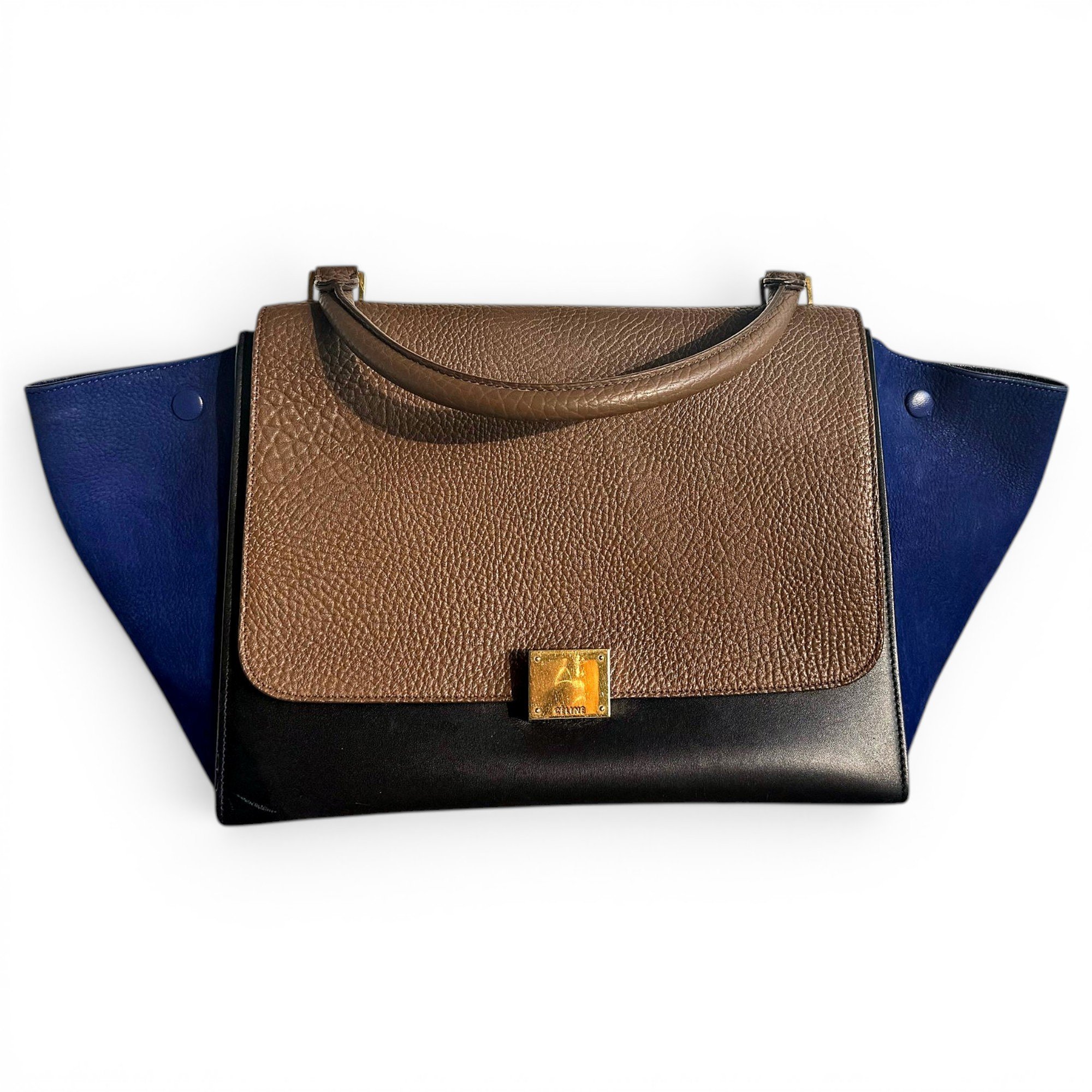Trapèze leather handbag