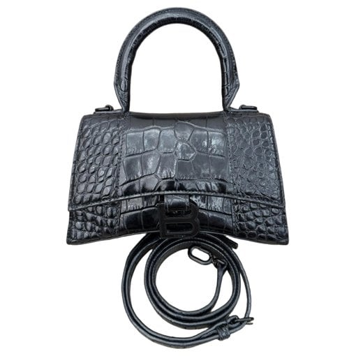 Hourglass leather handbag