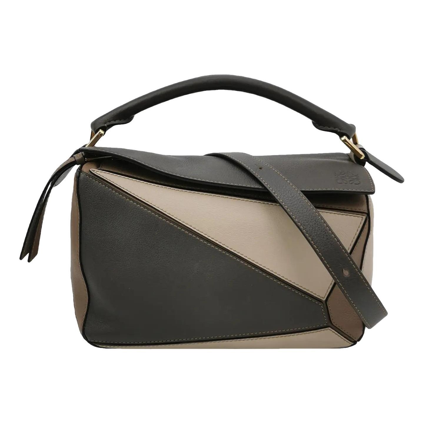 Puzzle leather handbag