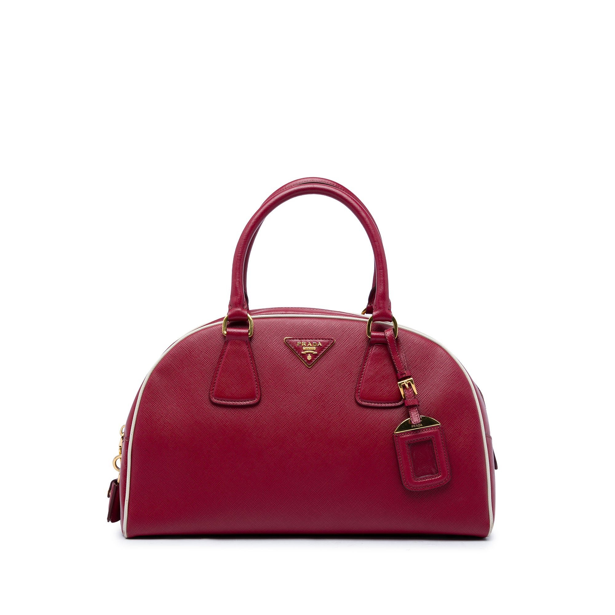 Bowling leather handbag